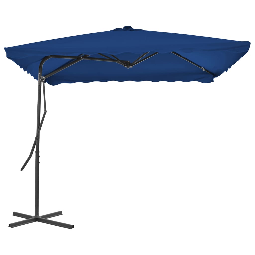 Parasol met stalen paal 250x250x230 cm blauw is nu te koop bij PeponiXL, paradijselijk wonen!