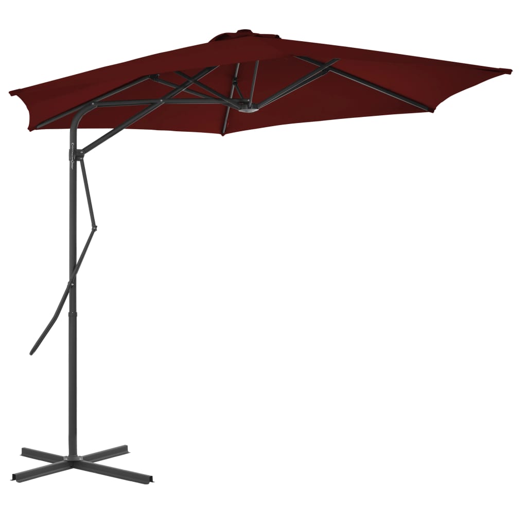 Parasol met stalen paal 300x230 cm bordeauxrood is nu te koop bij PeponiXL, paradijselijk wonen!
