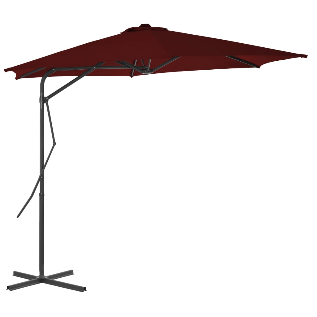 Parasol met stalen paal 300x230 cm bordeauxrood is nu te koop bij PeponiXL, paradijselijk wonen!