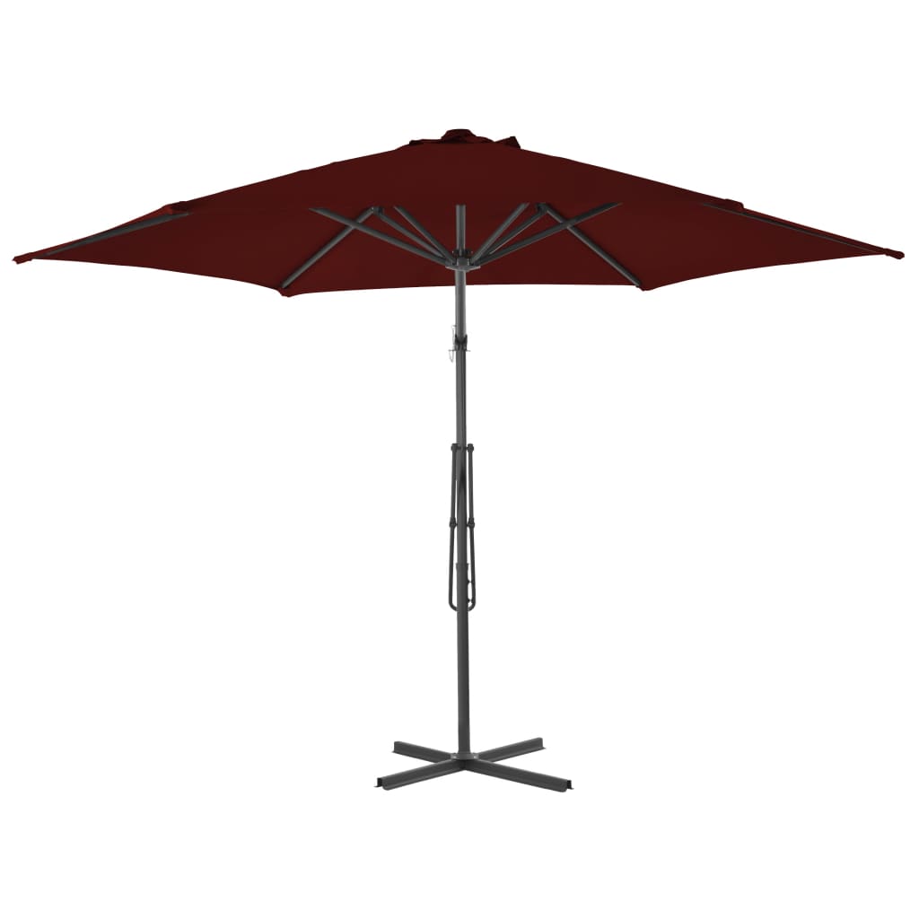 Parasol met stalen paal 300x230 cm bordeauxrood is nu te koop bij PeponiXL, paradijselijk wonen!