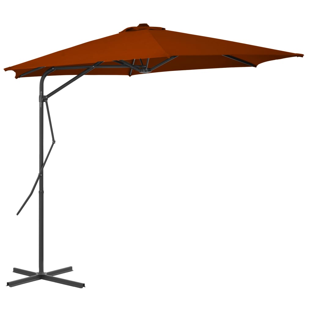 Parasol met stalen paal 300x230 cm terracottakleurig is nu te koop bij PeponiXL, paradijselijk wonen!
