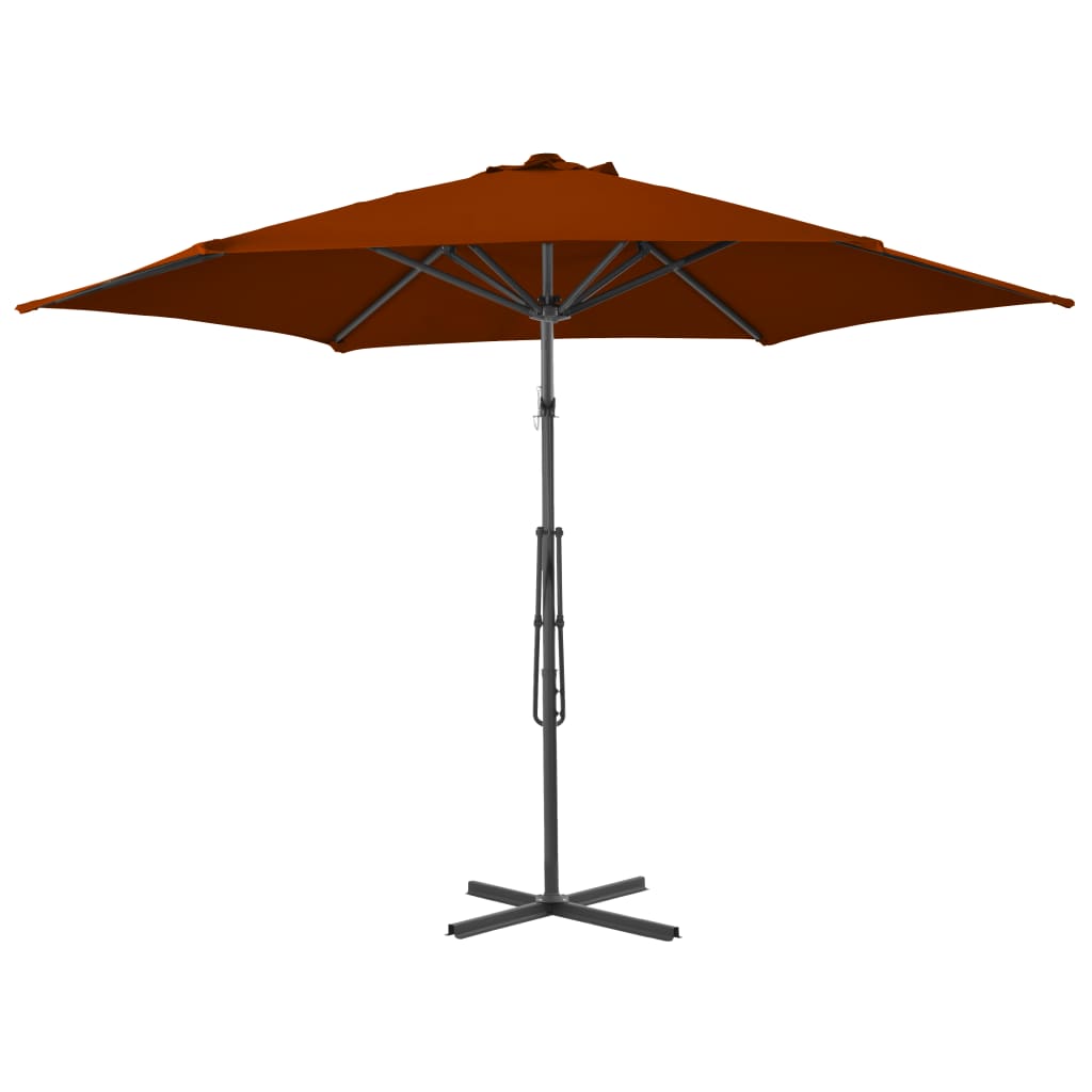 Parasol met stalen paal 300x230 cm terracottakleurig is nu te koop bij PeponiXL, paradijselijk wonen!