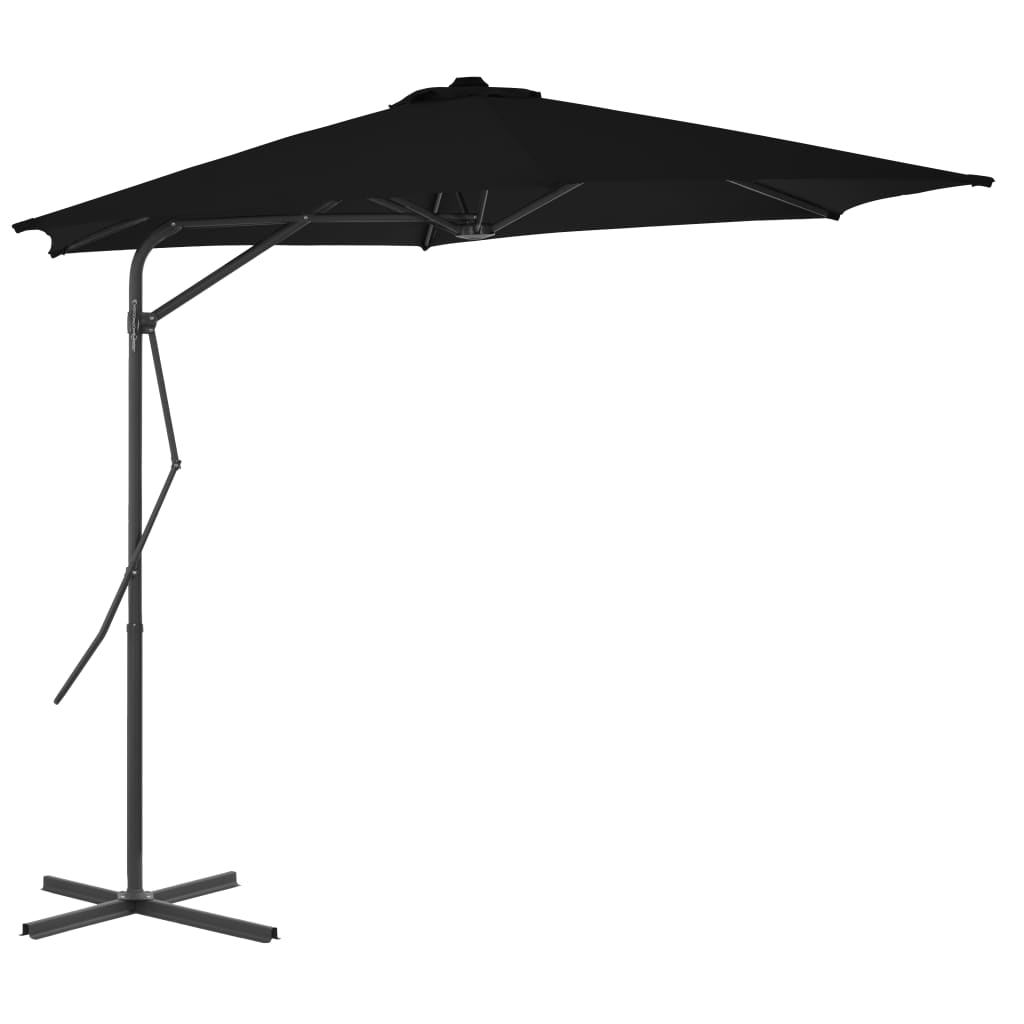 Parasol met stalen paal 300x230 cm zwart is nu te koop bij PeponiXL, paradijselijk wonen!