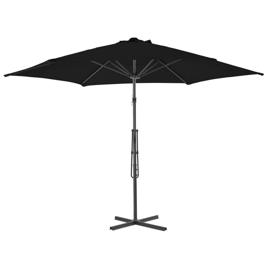 Parasol met stalen paal 300x230 cm zwart is nu te koop bij PeponiXL, paradijselijk wonen!