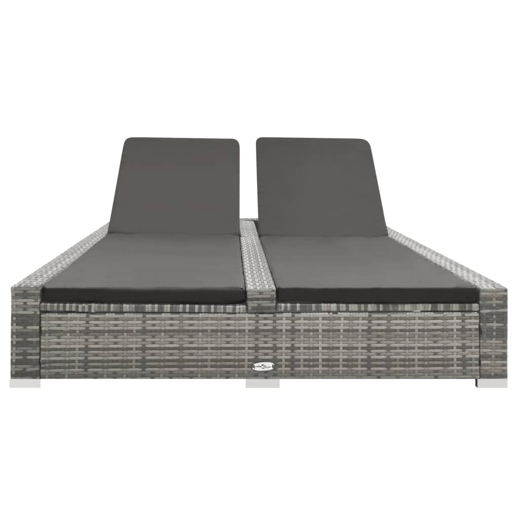 Ligbed tweepersoons poly rattan grijs is nu te koop bij PeponiXL, paradijselijk wonen!