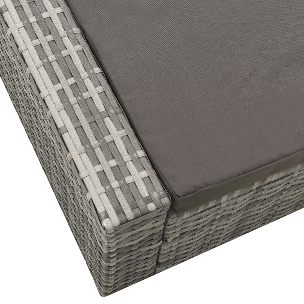 Ligbed tweepersoons poly rattan grijs is nu te koop bij PeponiXL, paradijselijk wonen!