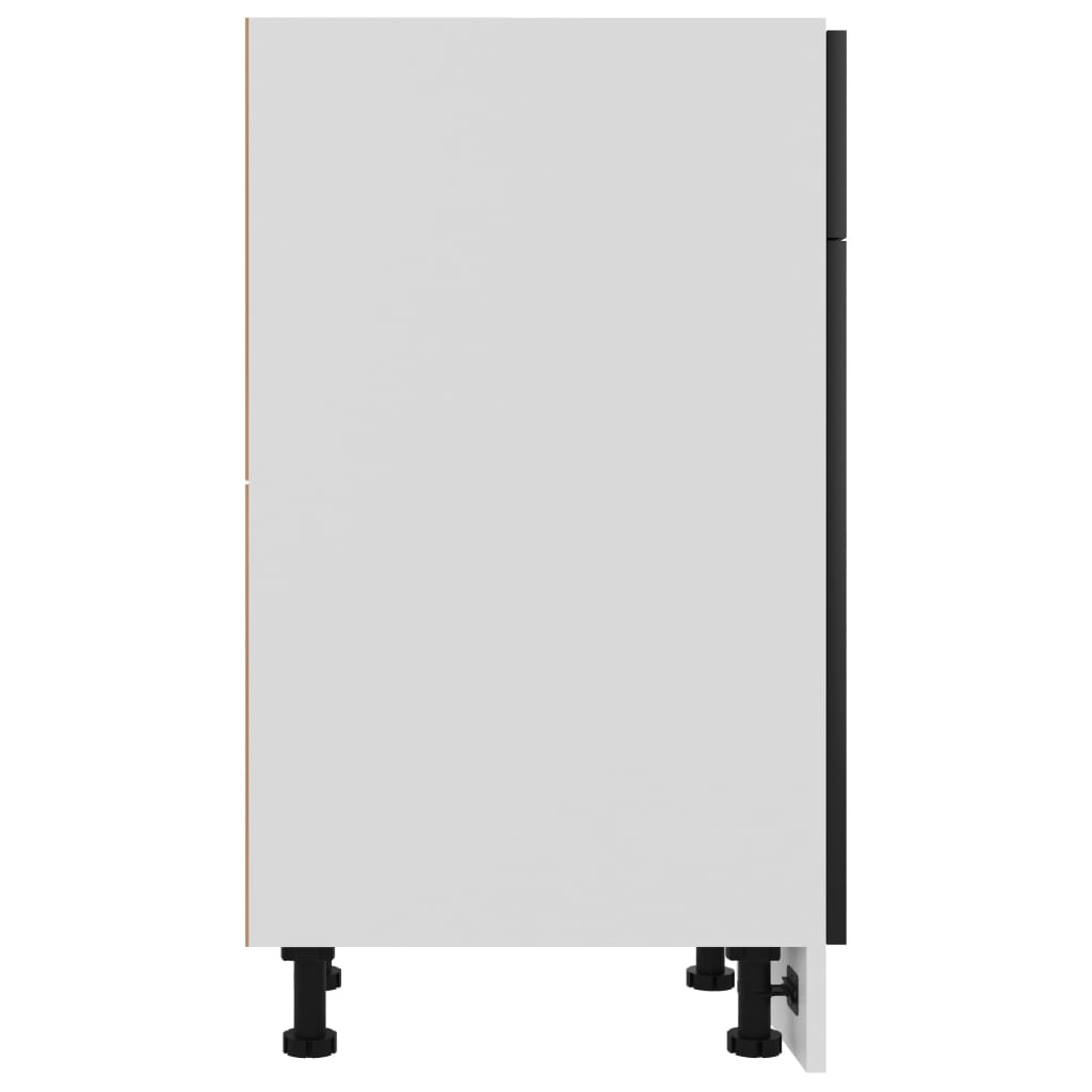 Onderkast met lade Lyon 40x46x81,5 cm bewerkt hout zwart is nu te koop bij PeponiXL, paradijselijk wonen!