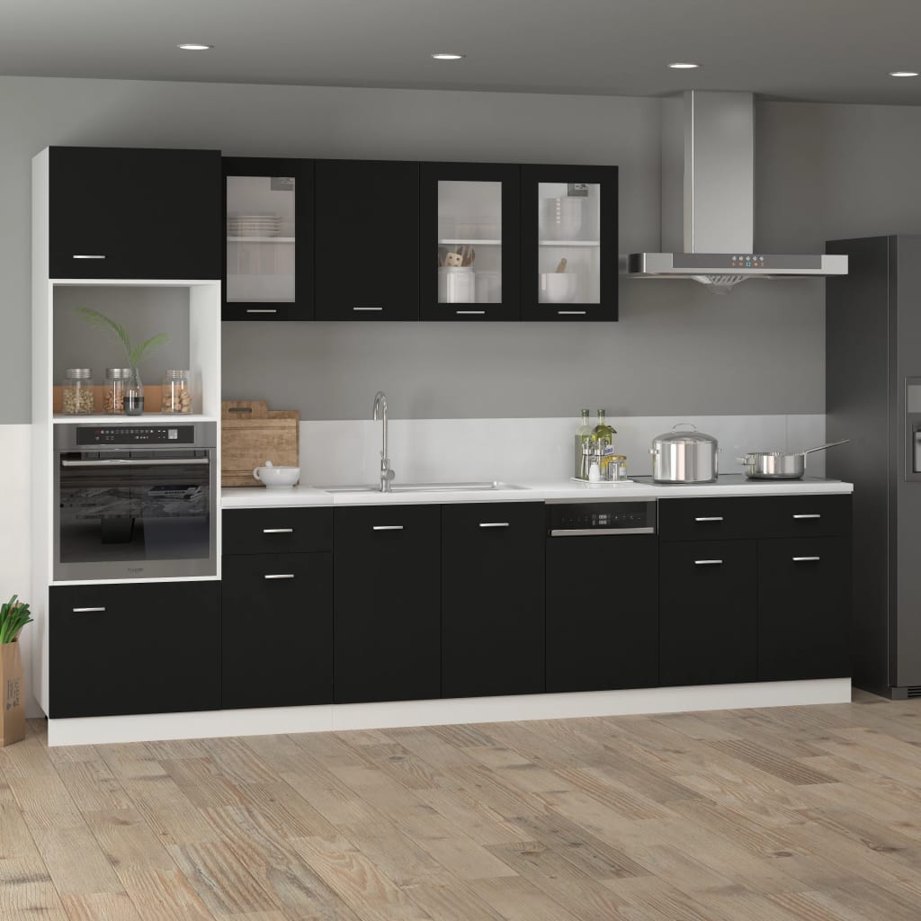 Onderkast met lade Lyon 80x46x81,5 cm bewerkt hout zwart is nu te koop bij PeponiXL, paradijselijk wonen!