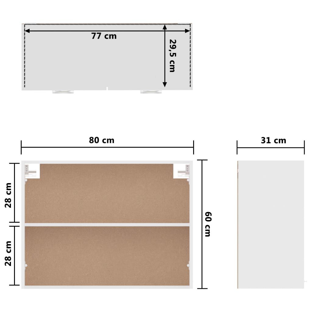 Bovenkast Lyon 80x31x60 cm bewerkt hout wit is nu te koop bij PeponiXL, paradijselijk wonen!