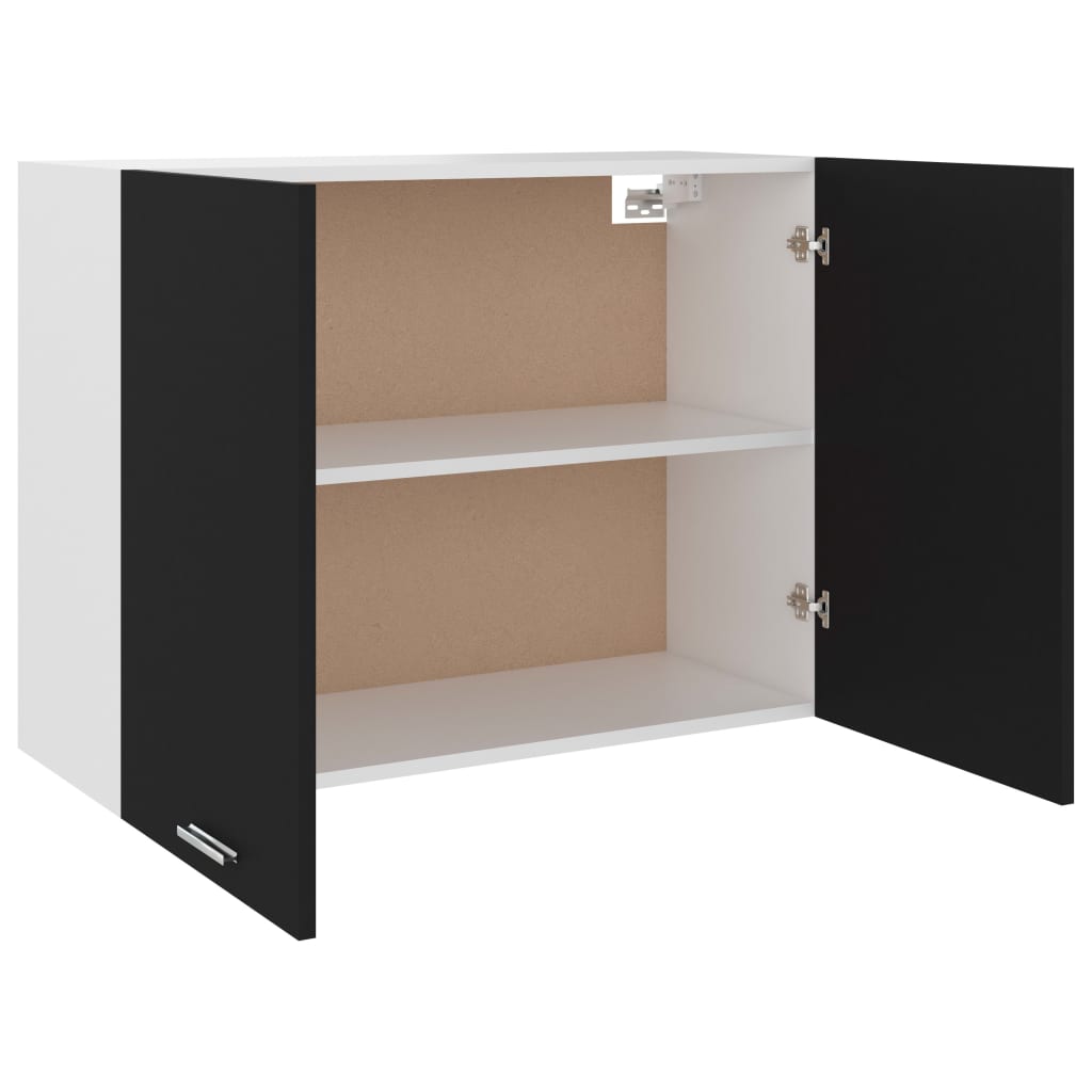 Bovenkast Lyon 80x31x60 cm bewerkt hout zwart is nu te koop bij PeponiXL, paradijselijk wonen!
