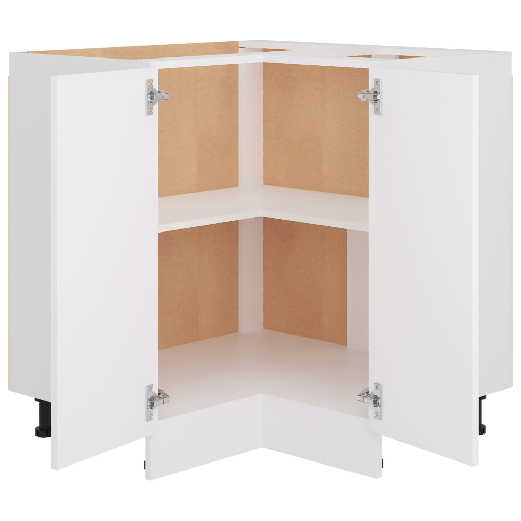 Hoekonderkast Lyon 75,5x75,5x81,5 cm bewerkt hout wit is nu te koop bij PeponiXL, paradijselijk wonen!