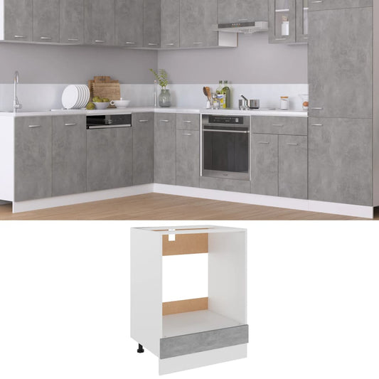 Ovenkast Lyon 60x46x81,5 cm bewerkt hout betongrijs is nu te koop bij PeponiXL, paradijselijk wonen!
