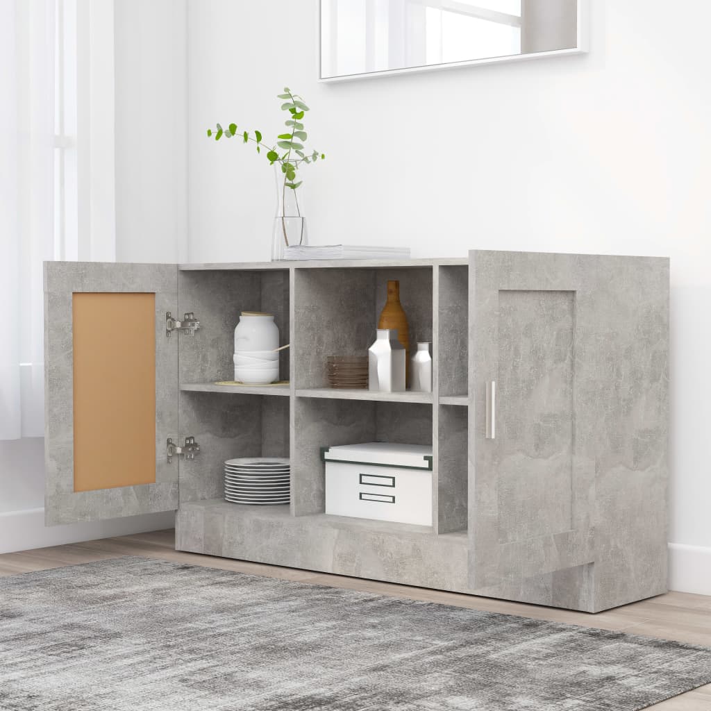 Dressoir 120x30,5x70 cm bewerkt hout betongrijs is nu te koop bij PeponiXL, paradijselijk wonen!
