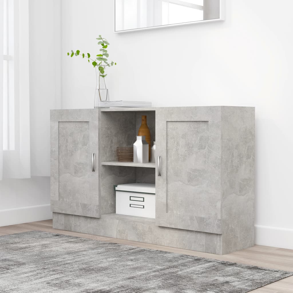 Dressoir 120x30,5x70 cm bewerkt hout betongrijs is nu te koop bij PeponiXL, paradijselijk wonen!
