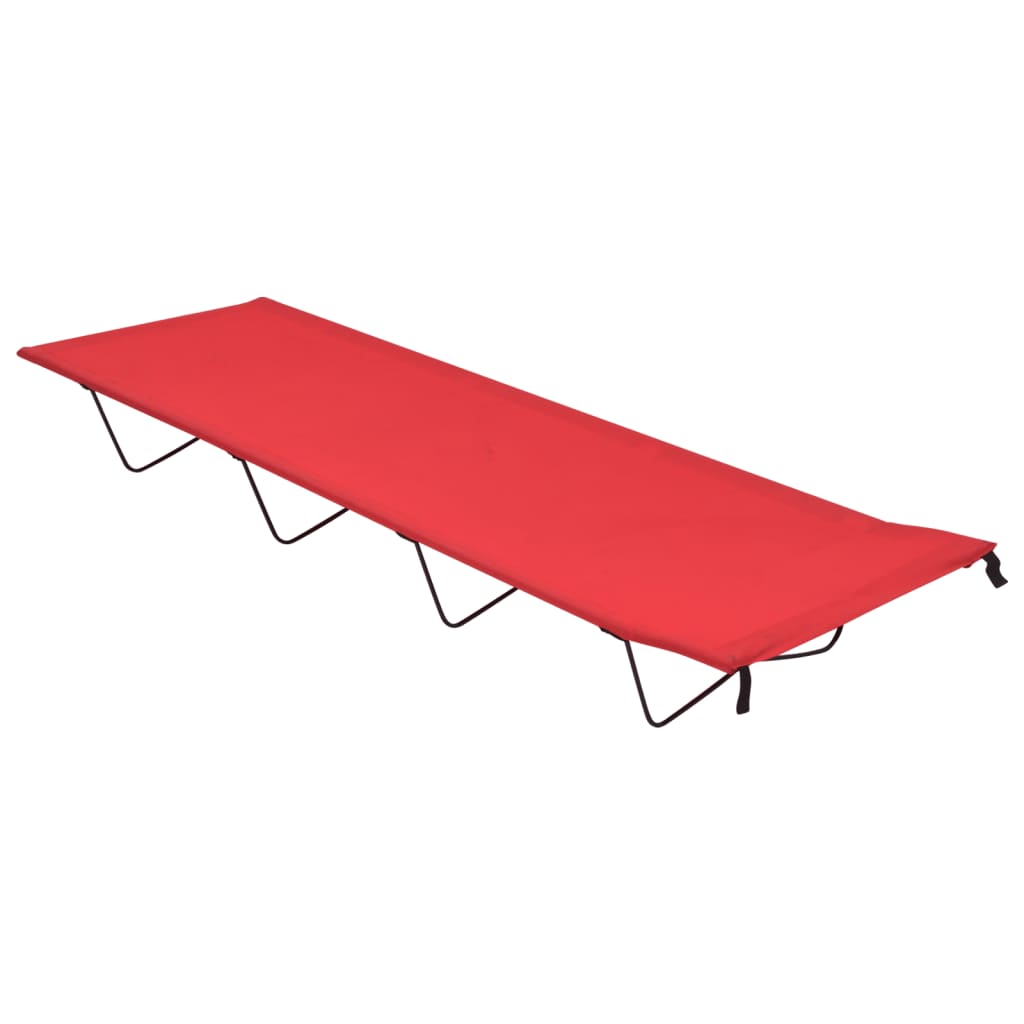 Campingbed 180x60x19 cm oxford stof en staal rood is nu te koop bij PeponiXL, paradijselijk wonen!