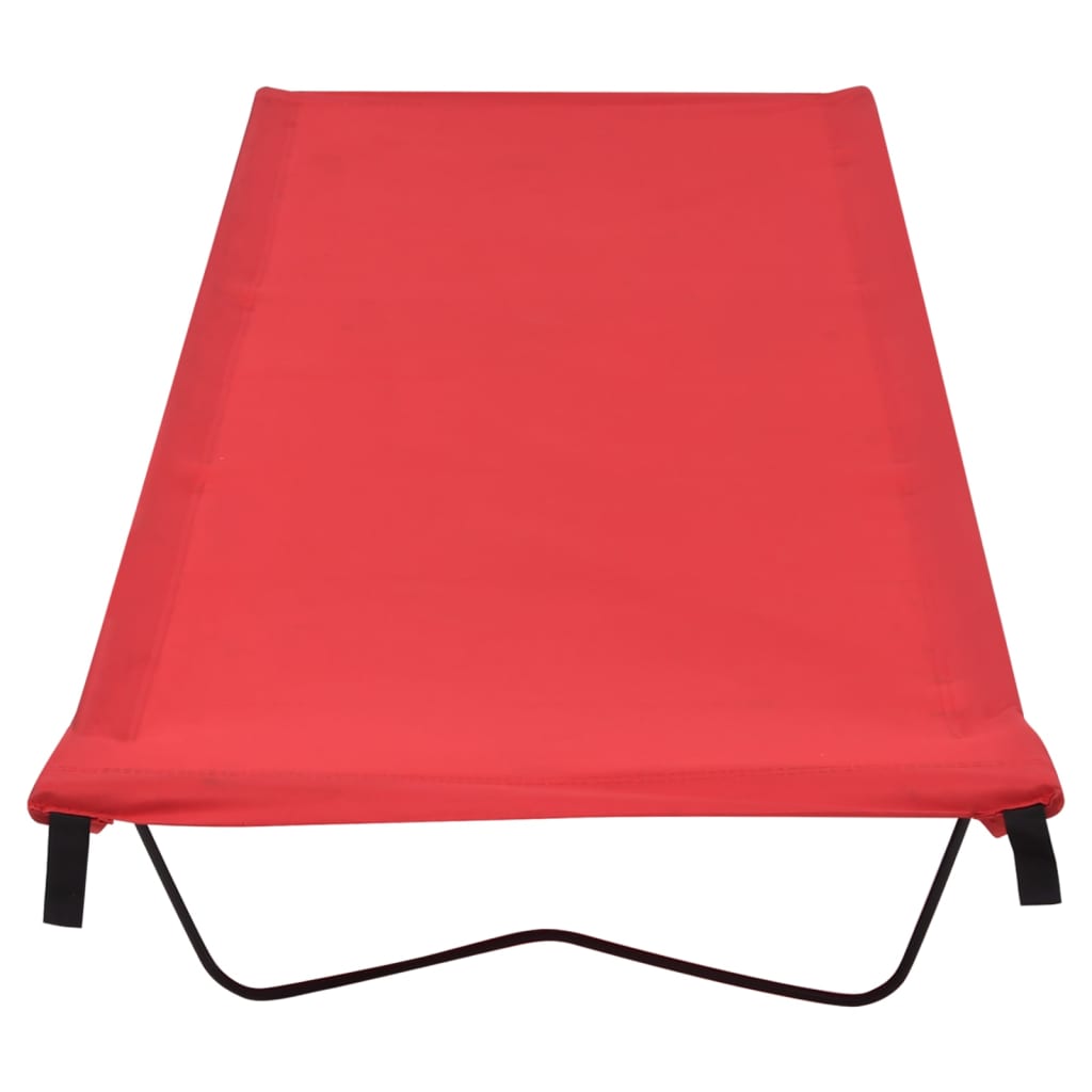 Campingbed 180x60x19 cm oxford stof en staal rood is nu te koop bij PeponiXL, paradijselijk wonen!