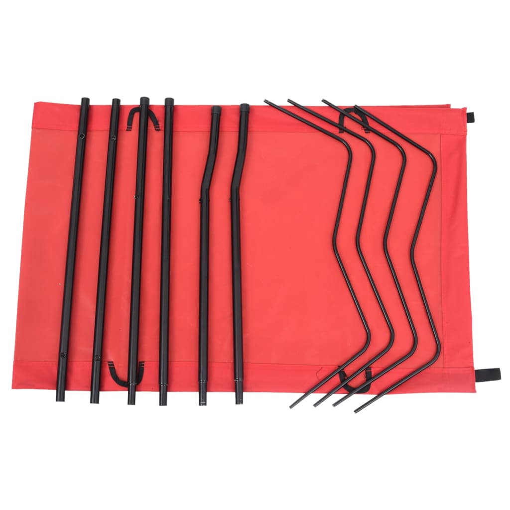 Campingbed 180x60x19 cm oxford stof en staal rood is nu te koop bij PeponiXL, paradijselijk wonen!