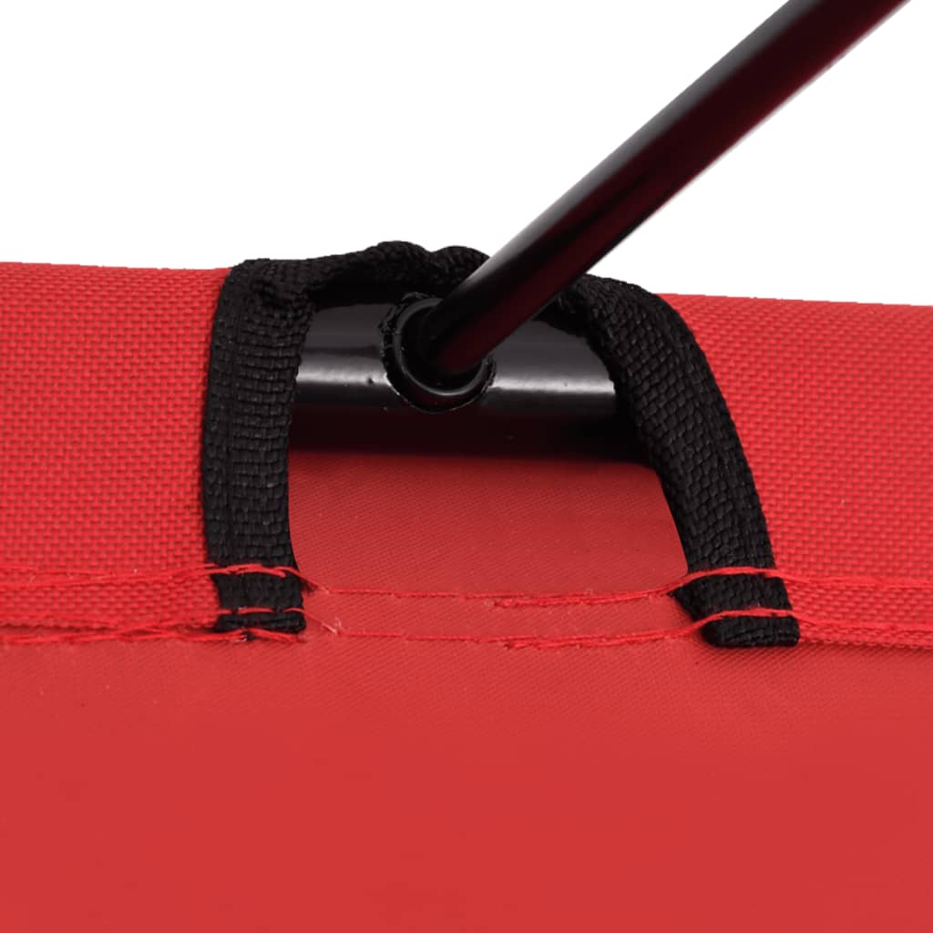 Campingbed 180x60x19 cm oxford stof en staal rood is nu te koop bij PeponiXL, paradijselijk wonen!