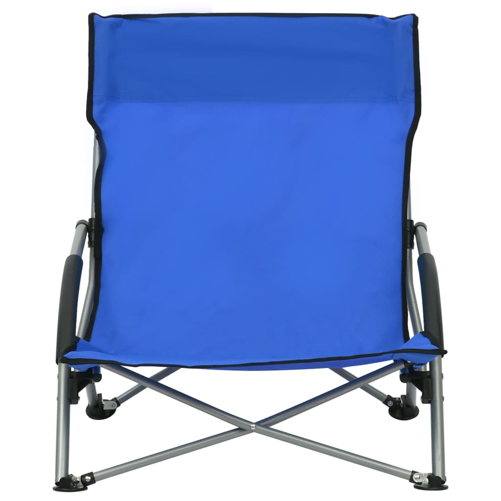 Strandstoelen 2 st inklapbaar stof blauw is nu te koop bij PeponiXL, paradijselijk wonen!