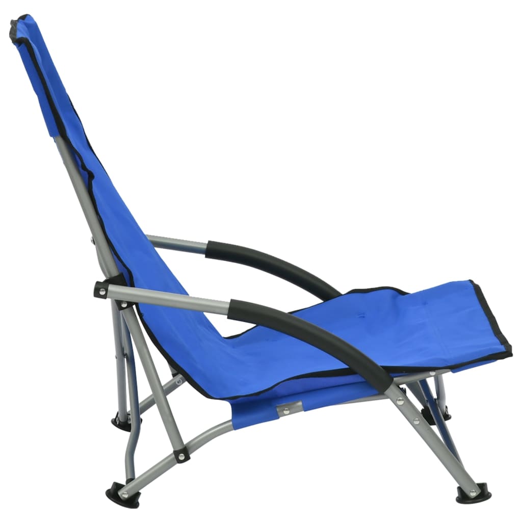 Strandstoelen 2 st inklapbaar stof blauw is nu te koop bij PeponiXL, paradijselijk wonen!