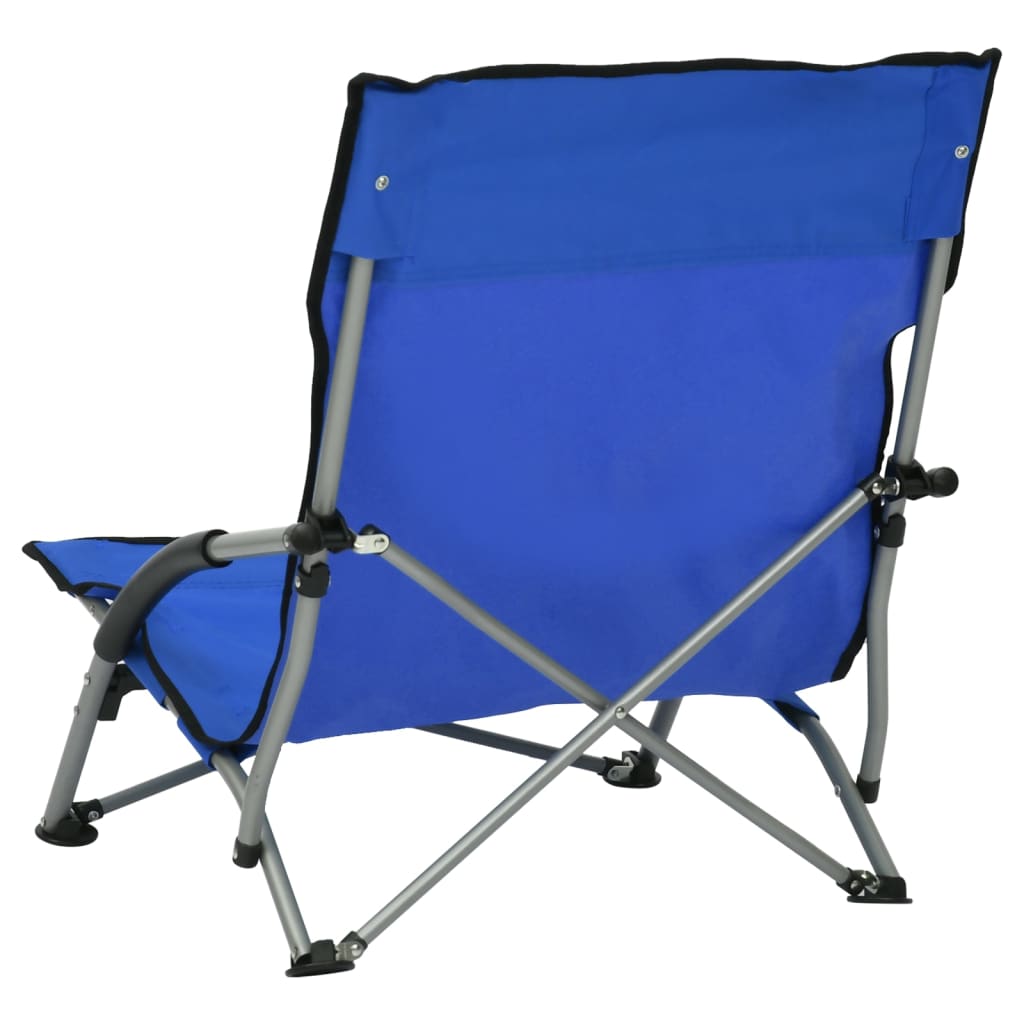 Strandstoelen 2 st inklapbaar stof blauw is nu te koop bij PeponiXL, paradijselijk wonen!