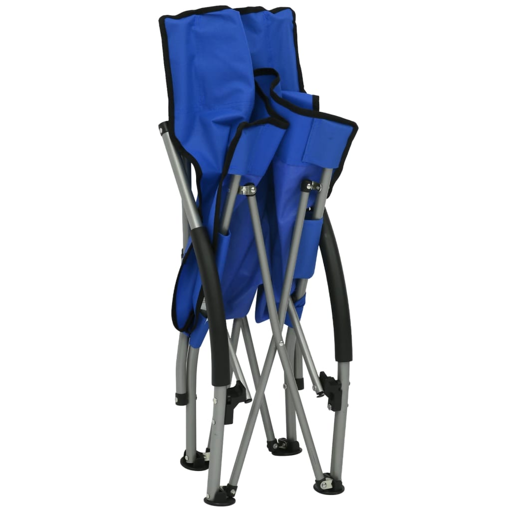 Strandstoelen 2 st inklapbaar stof blauw is nu te koop bij PeponiXL, paradijselijk wonen!