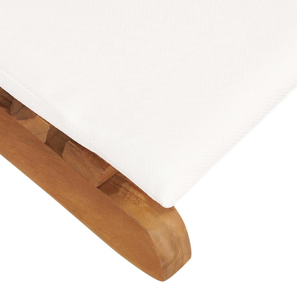 Ligbed inklapbaar met crèmewit kussen massief teakhout is nu te koop bij PeponiXL, paradijselijk wonen!