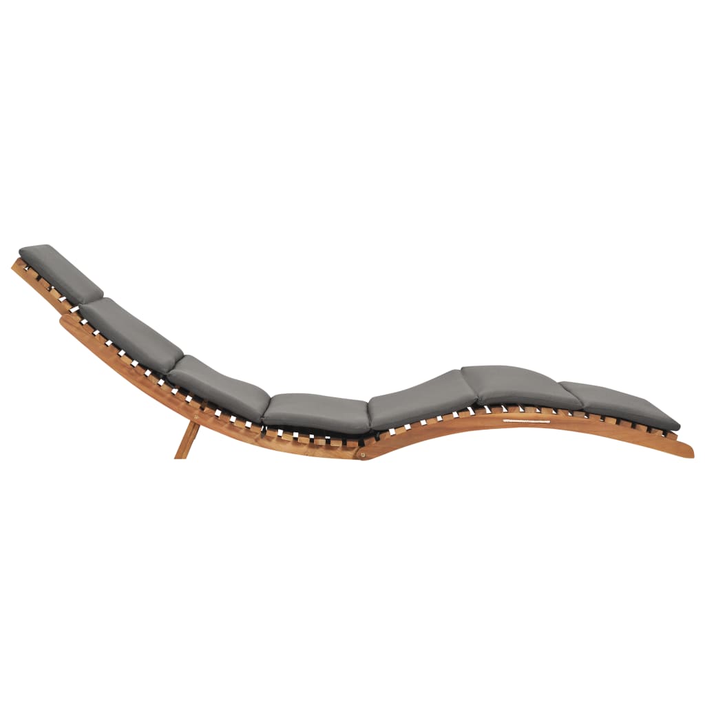 Ligbed inklapbaar met donkergrijs kussen massief teakhout is nu te koop bij PeponiXL, paradijselijk wonen!