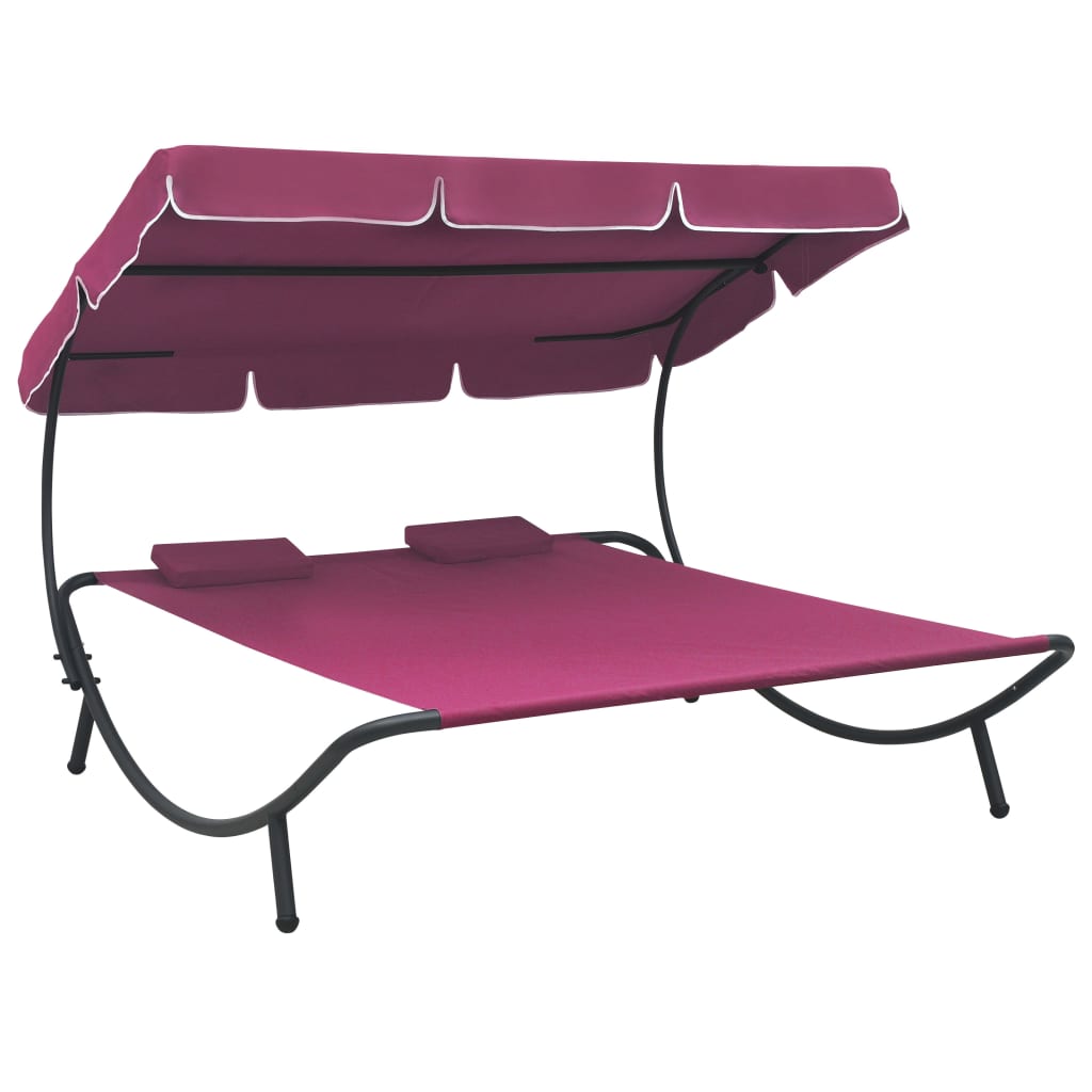 Loungebed met luifel en kussens roze is nu te koop bij PeponiXL, paradijselijk wonen!