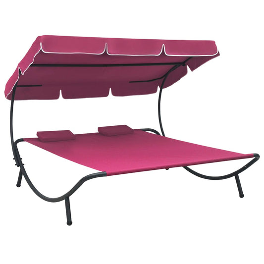 Loungebed met luifel en kussens roze is nu te koop bij PeponiXL, paradijselijk wonen!