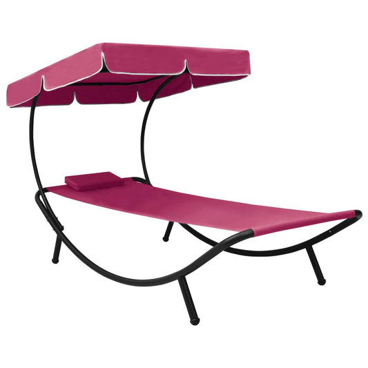 Loungebed met luifel en kussen roze is nu te koop bij PeponiXL, paradijselijk wonen!