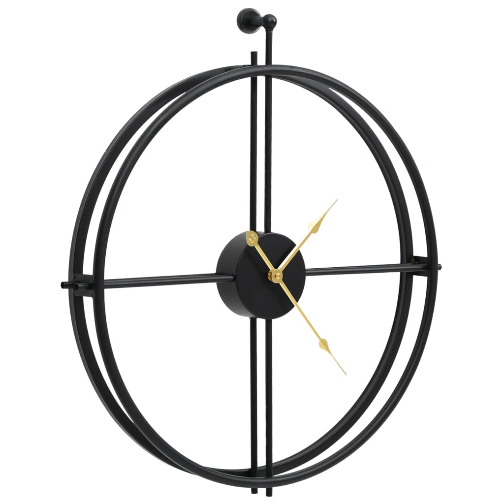 Wandklok 52 cm ijzer zwart is nu te koop bij PeponiXL, paradijselijk wonen!