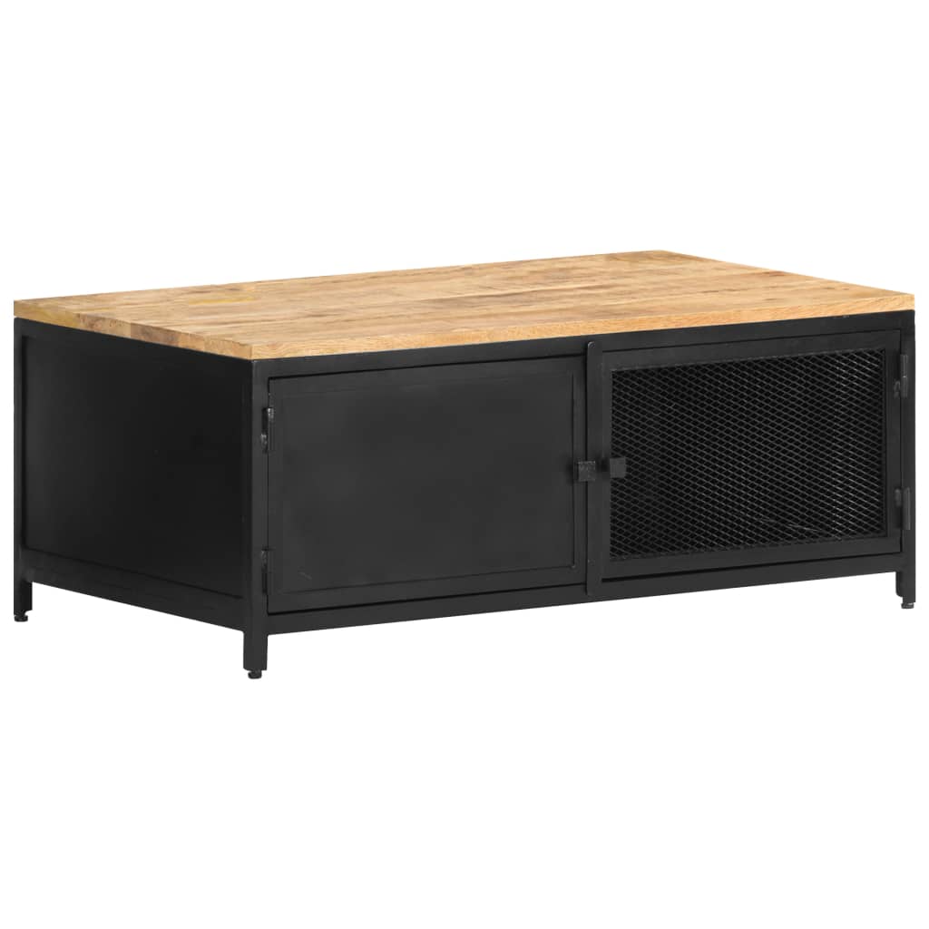 Salontafel 90x50x37 cm massief ruw mangohout is nu te koop bij PeponiXL, paradijselijk wonen!