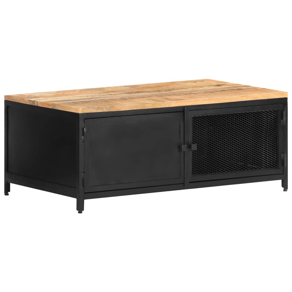 Salontafel 90x50x37 cm massief ruw mangohout is nu te koop bij PeponiXL, paradijselijk wonen!