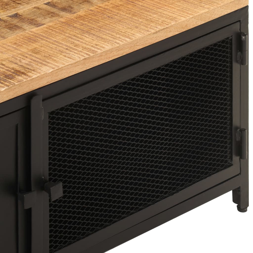 Salontafel 90x50x37 cm massief ruw mangohout is nu te koop bij PeponiXL, paradijselijk wonen!