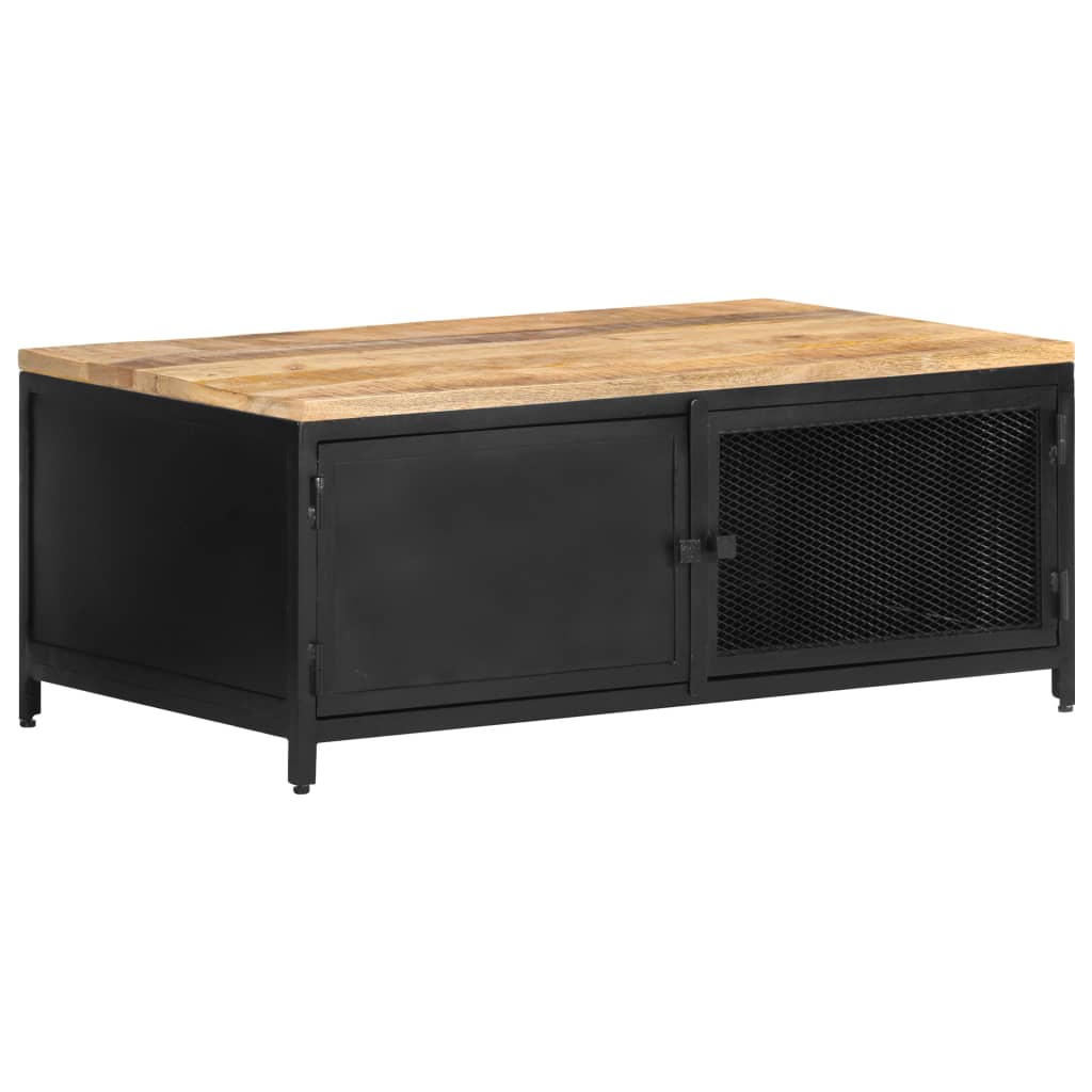 Salontafel 90x50x37 cm massief ruw mangohout is nu te koop bij PeponiXL, paradijselijk wonen!