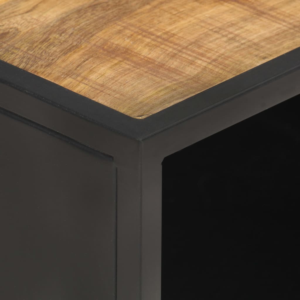 Salontafel 90x50x35 cm ruw mangohout en natuurlijk riet is nu te koop bij PeponiXL, paradijselijk wonen!