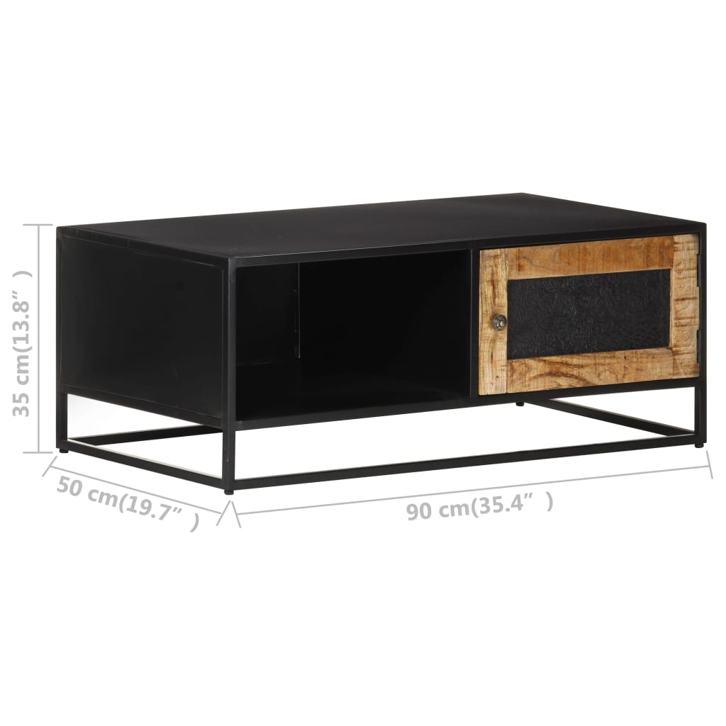 Salontafel 90x50x35 cm ruw mangohout is nu te koop bij PeponiXL, paradijselijk wonen!