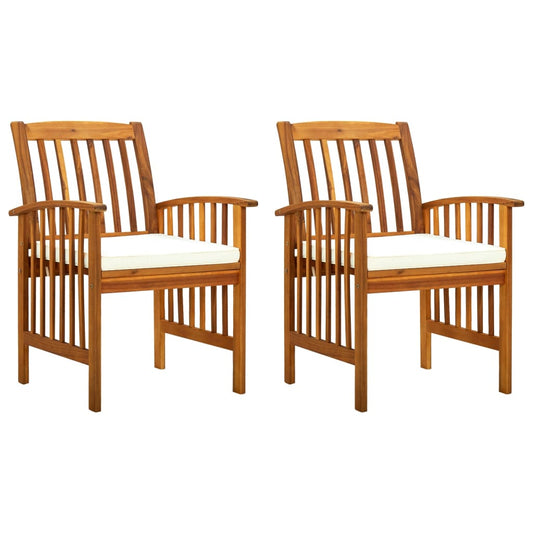 Tuinstoelen 2 st met kussens massief acaciahout is nu te koop bij PeponiXL, paradijselijk wonen!