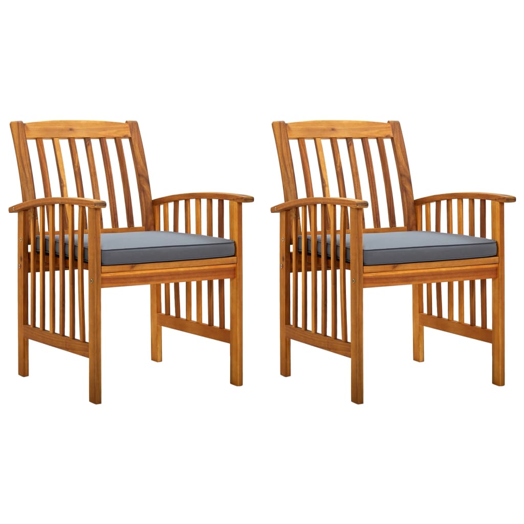Tuinstoelen 2 st met kussens massief acaciahout is nu te koop bij PeponiXL, paradijselijk wonen!