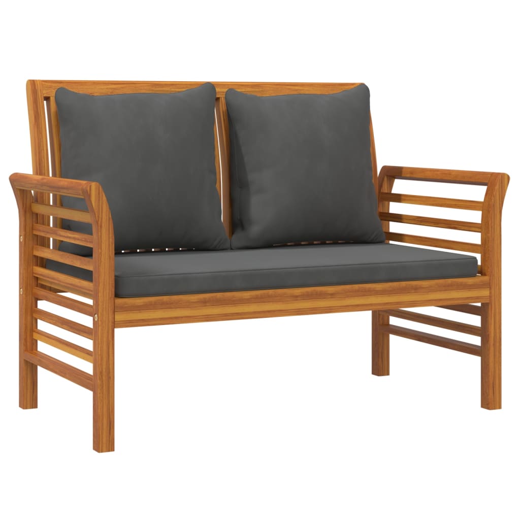 2-delige Loungeset met donkergrijze kussens massief hout is nu te koop bij PeponiXL, paradijselijk wonen!