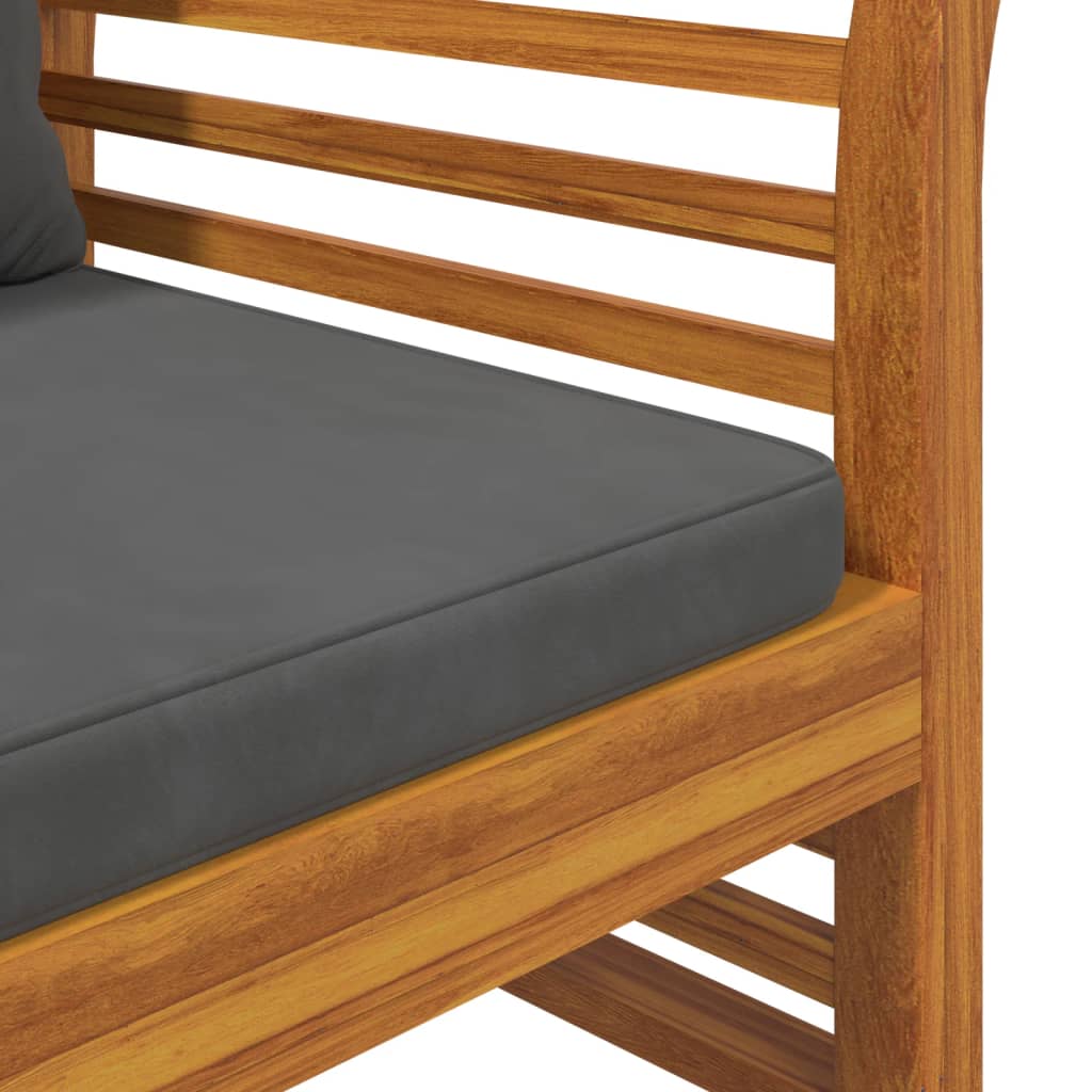 2-delige Loungeset met donkergrijze kussens massief hout is nu te koop bij PeponiXL, paradijselijk wonen!