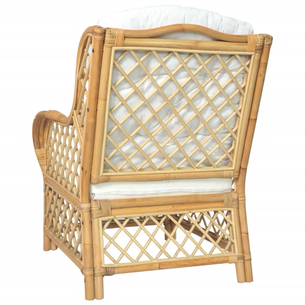 Stoel met kussen natuurlijk rattan en linnen is nu te koop bij PeponiXL, paradijselijk wonen!