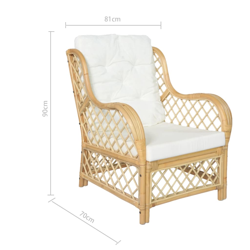 Stoel met kussen natuurlijk rattan en linnen is nu te koop bij PeponiXL, paradijselijk wonen!