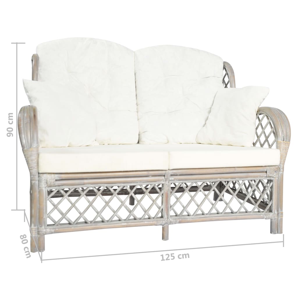 Tweezitsbank rattan grijs is nu te koop bij PeponiXL, paradijselijk wonen!