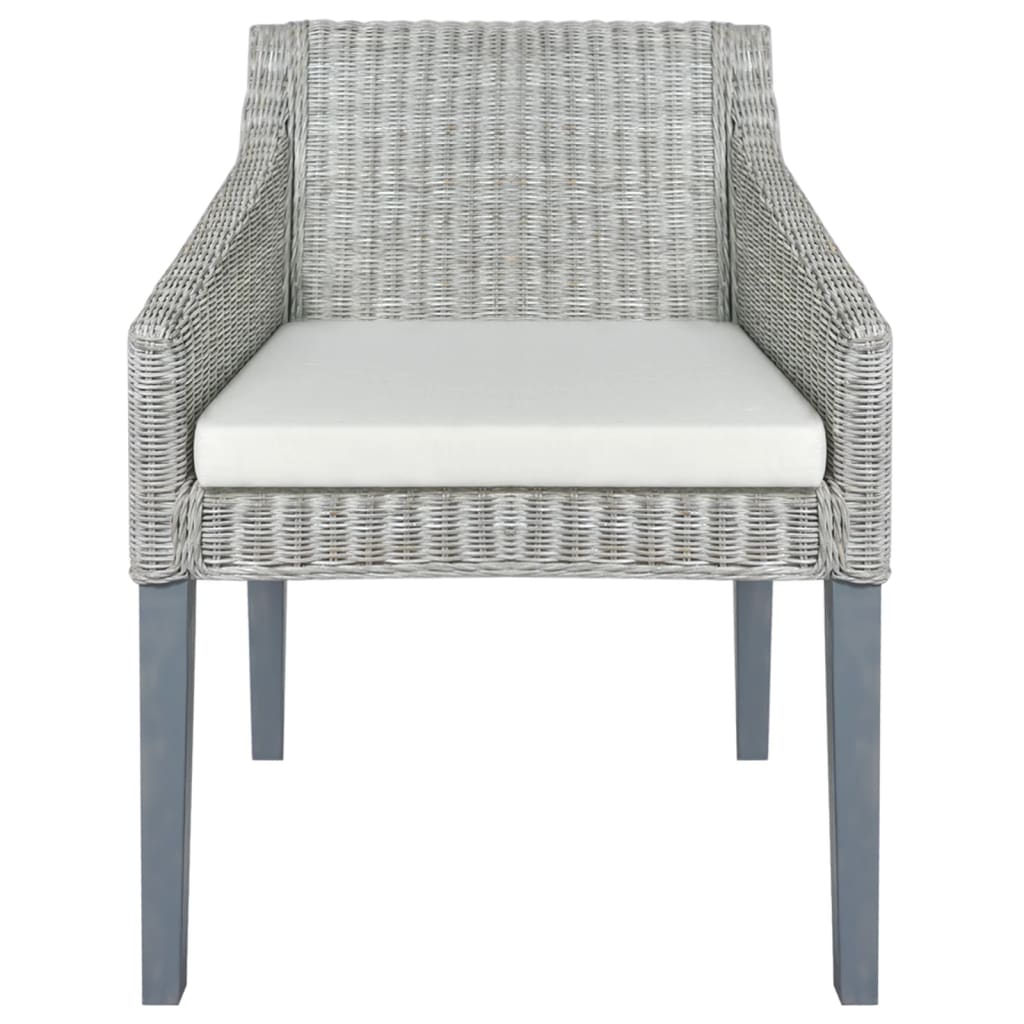 Eetkamerstoel met kussen natuurlijk rattan grijs is nu te koop bij PeponiXL, paradijselijk wonen!