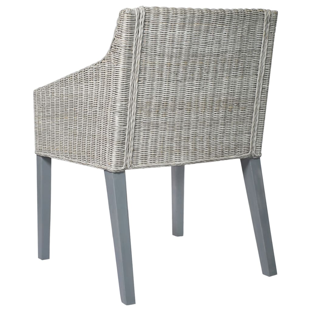 Eetkamerstoel met kussen natuurlijk rattan grijs is nu te koop bij PeponiXL, paradijselijk wonen!