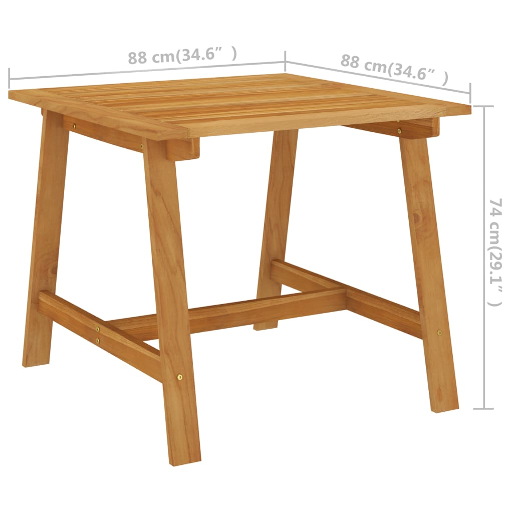 Tuintafel 88x88x74 cm massief acaciahout is nu te koop bij PeponiXL, paradijselijk wonen!