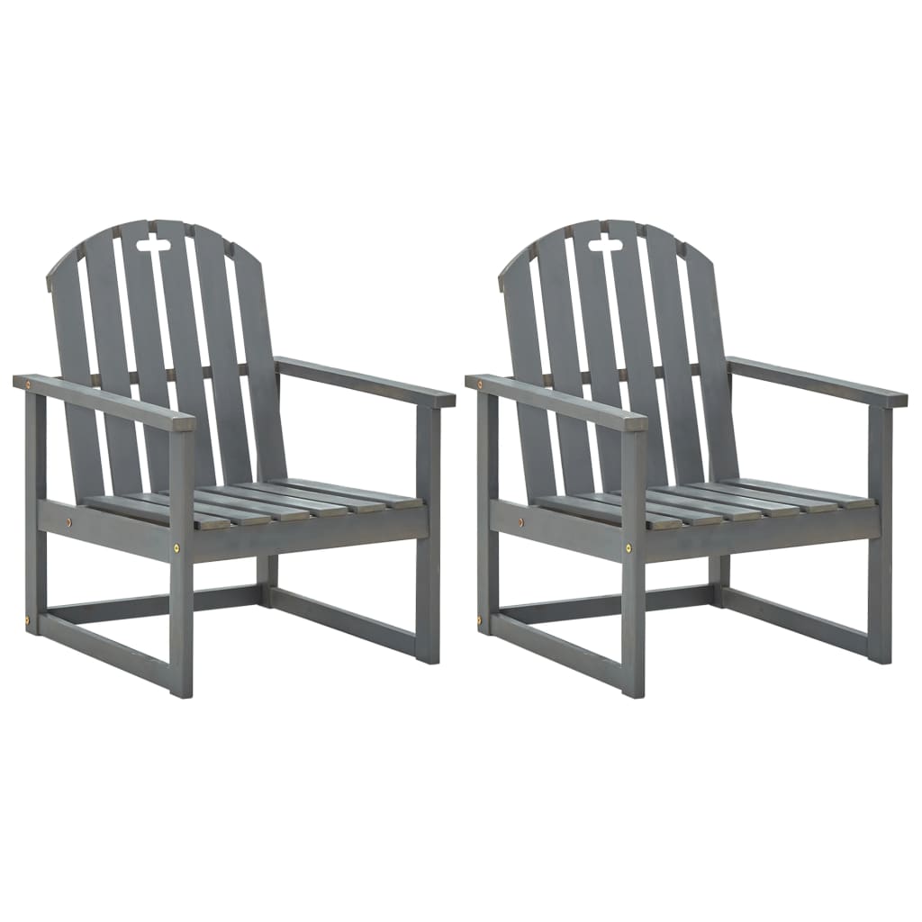 Tuinstoelen 2 st massief acaciahout grijs is nu te koop bij PeponiXL, paradijselijk wonen!