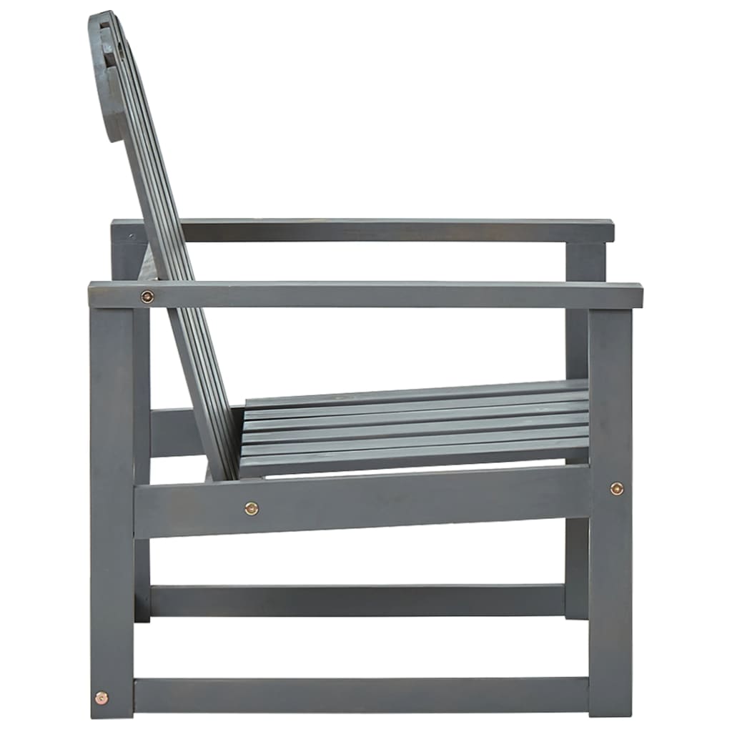 Tuinstoelen 2 st massief acaciahout grijs is nu te koop bij PeponiXL, paradijselijk wonen!